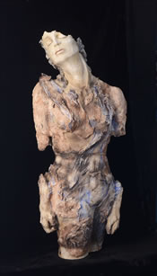 Figurative clay sculpture by Louise Pentz
